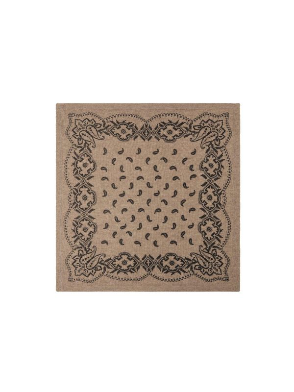 Adelina Paisley Knit Scarf Beige Melange  