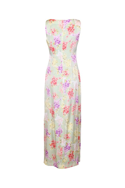 Shiny Sleeveless Dress Vintage Bouquet