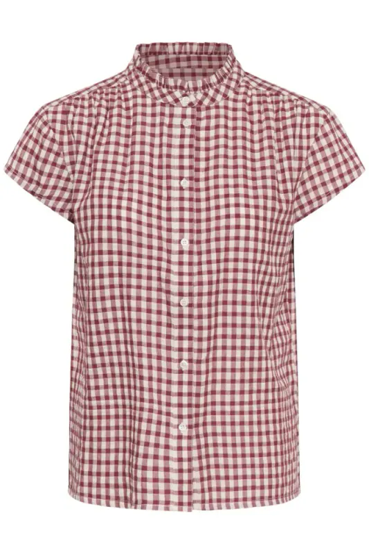 Bjanka Blouse Burnt Russet Check 