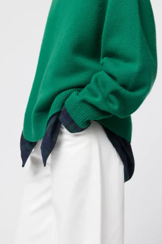 Harbour Round Neck Sweater Bottle Green