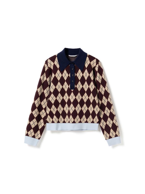 Makayla Knit Diya Burgundy Check