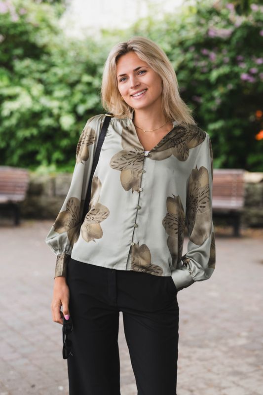 Massima Misty Orchid Blouse Smoke Green 