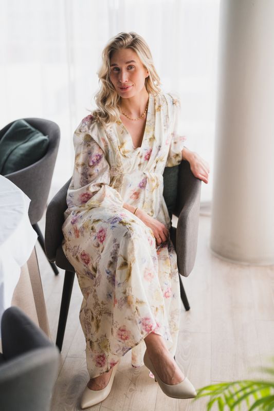 Silfi Vintage Flower Dress Offwhite 