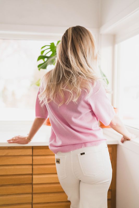 Missy Knit Tee Light Pink 