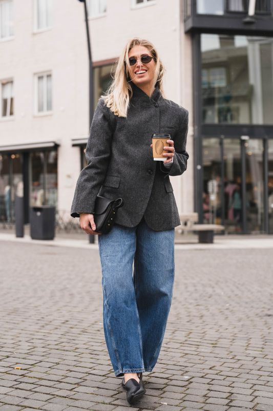Nerine Structure Twill Blazer Antracit