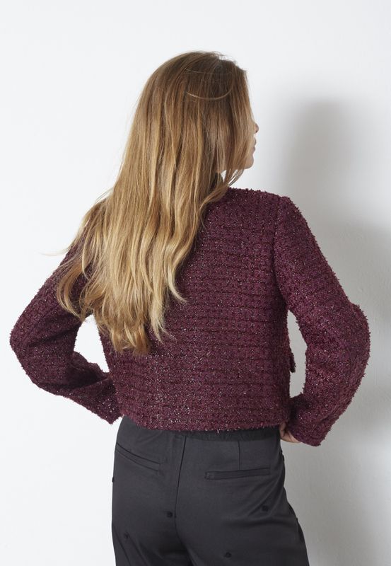 Peach Boucle Jacket Plum 