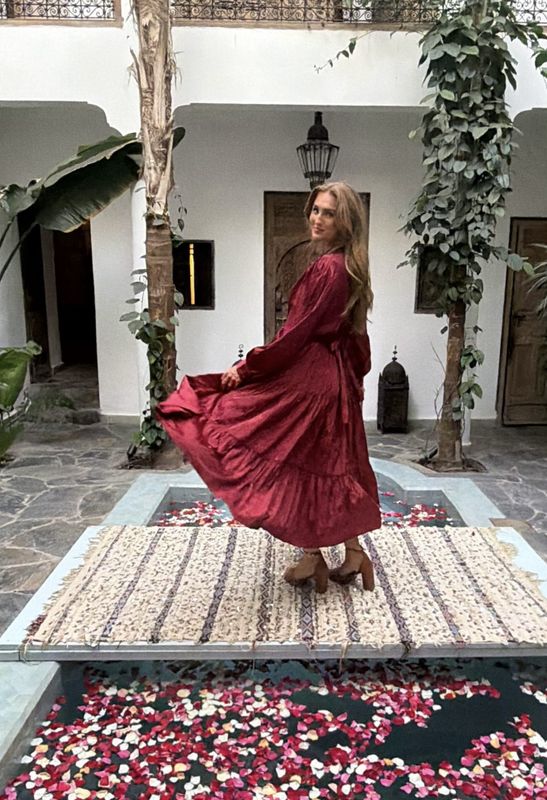 Doris Long Dress Dark Cherry 
