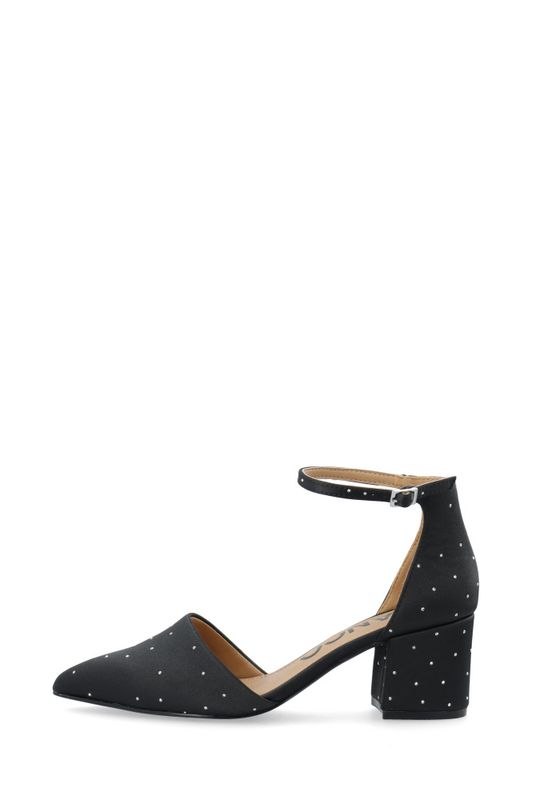 Devived Pump Rhinestone Satin Black Rhinestone 