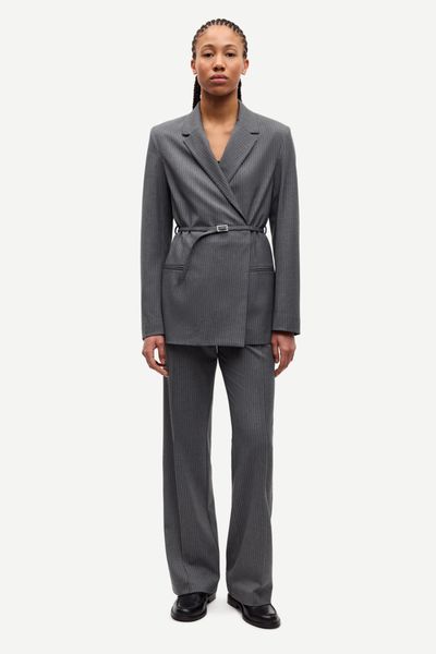 Hovedbilde Salot Trousers 15496 Dark Gull Gray Pinstripe 