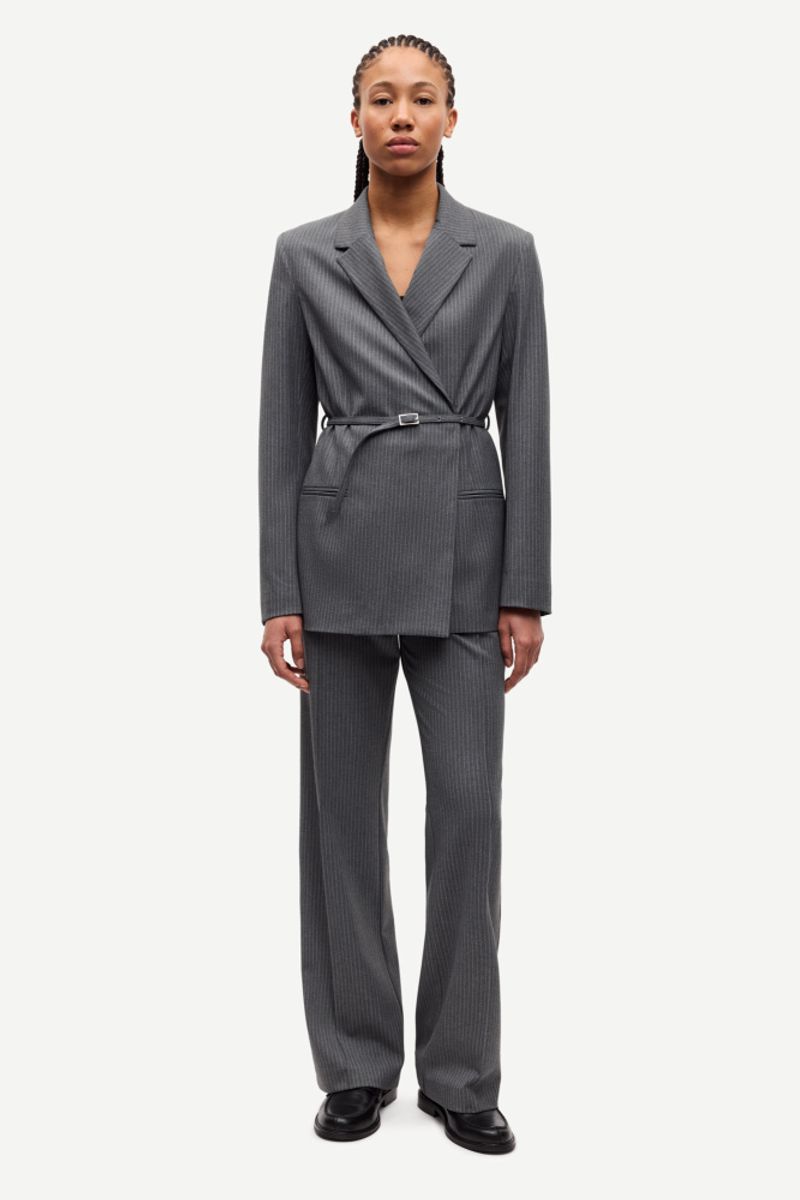 Salot Trousers 15496 Dark Gull Gray Pinstripe 