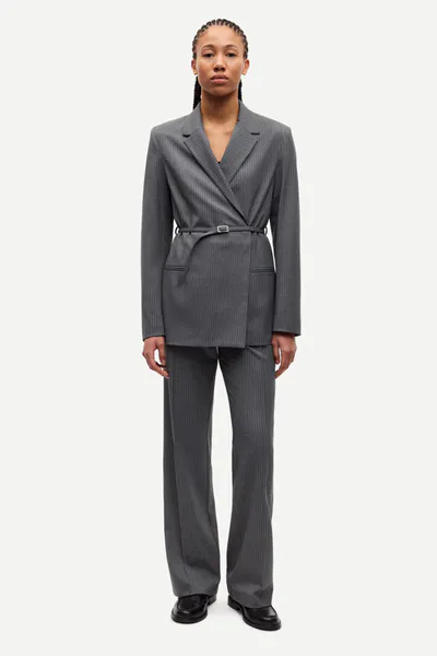 Hovedbilde Salot Trousers 15496 Dark Gull Gray Pinstripe 