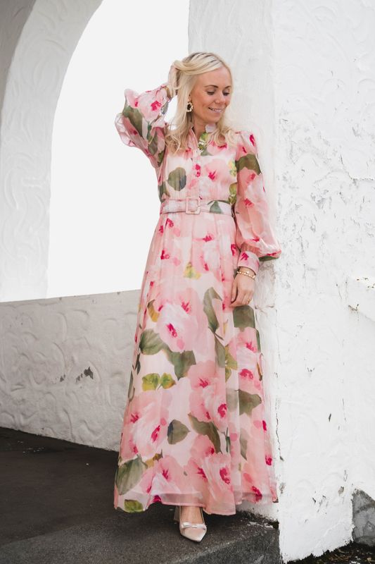 Organza Belt Dress Rosette 