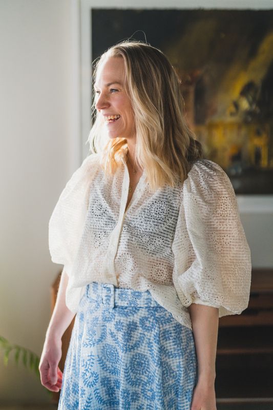 Checks Blouse Offwhite 