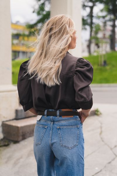 Hovedbilde Roella Heavy Sateen Blouse Dark Brown 