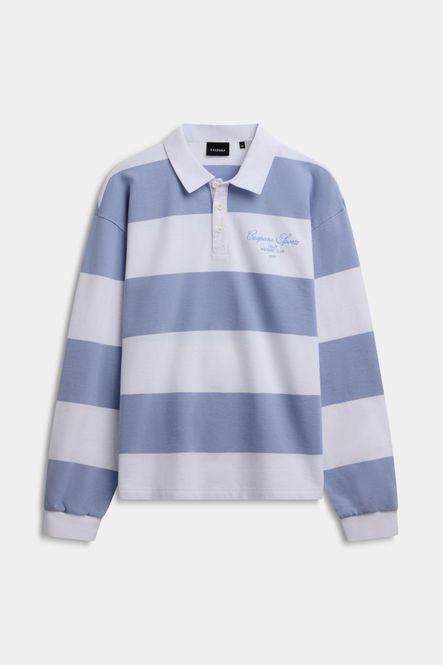 Hovedbilde M. Thin Cotton Rugby Shirt White W. Blue Stripes 