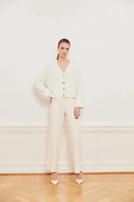 Atari Rib Cardigan Offwhite 