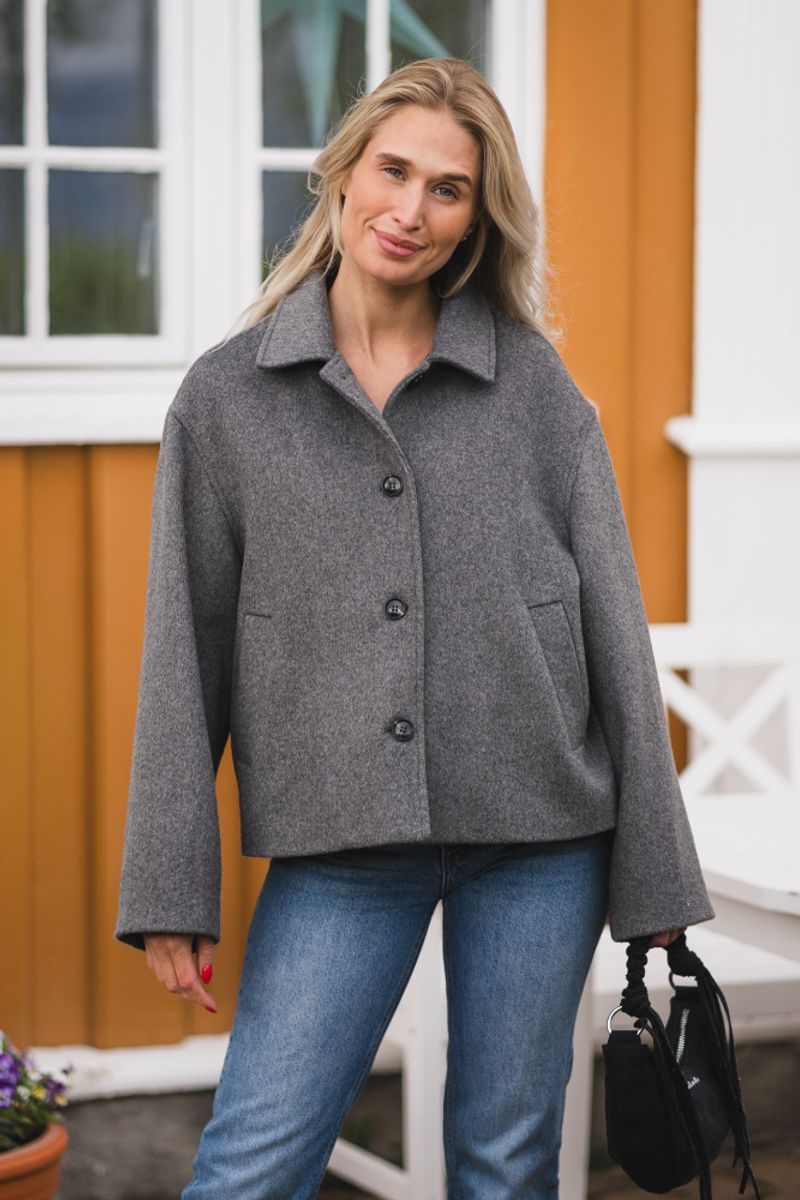 Hamra Wool Jacket Grey Melange 