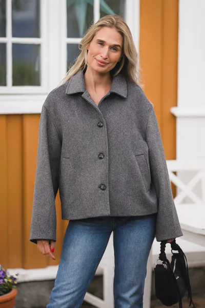 Hovedbilde Hamra Wool Jacket Grey Melange 