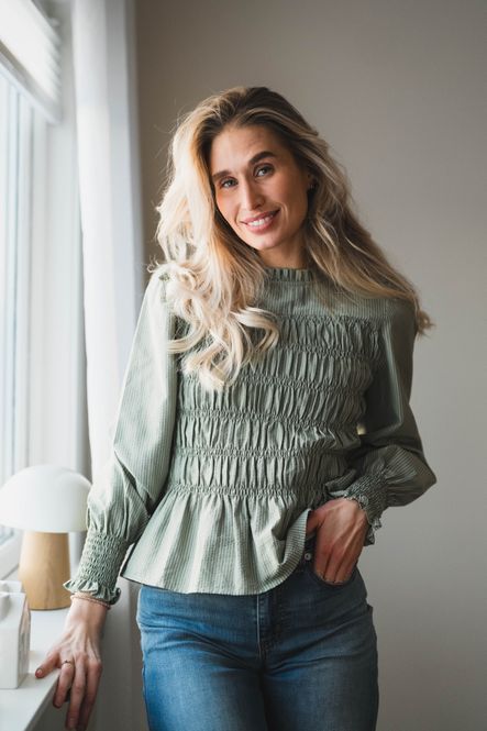Hovedbilde Possa Stripe Blouse Dusty Green 
