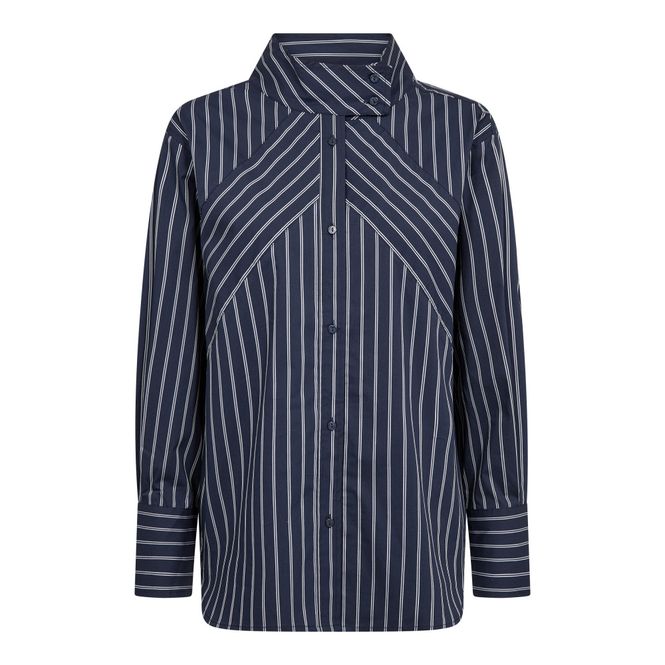 Hovedbilde Somo Stripe Funnel Neck Shirt Navy 