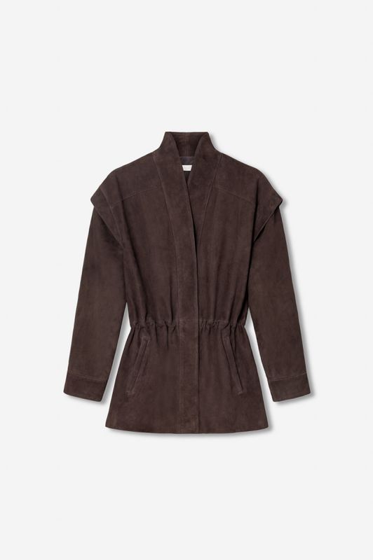 Winnie Leather Jacket Dark Brown Suede 