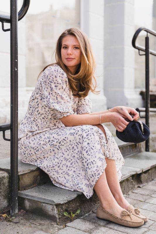 Valley Structure Flower Dress Offwhite 