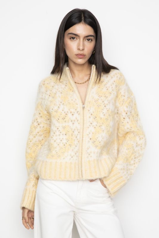 Briana Zip Knit Light Yellow 