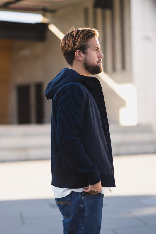 Willard Hooded Jacket Blue Navy 