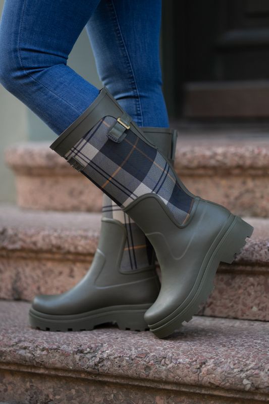 Dena Tall Welly Ancient Tartan/ Olive
