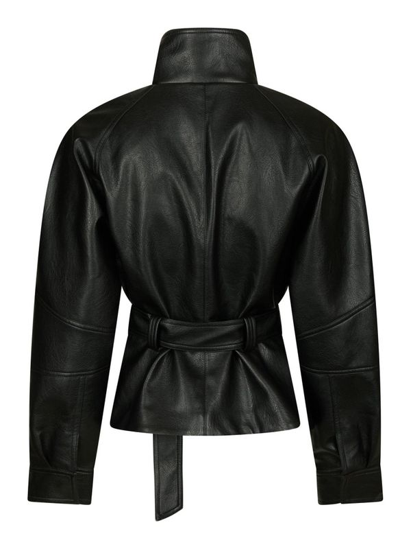 Jaclyn Faux Leather Jacket Black 