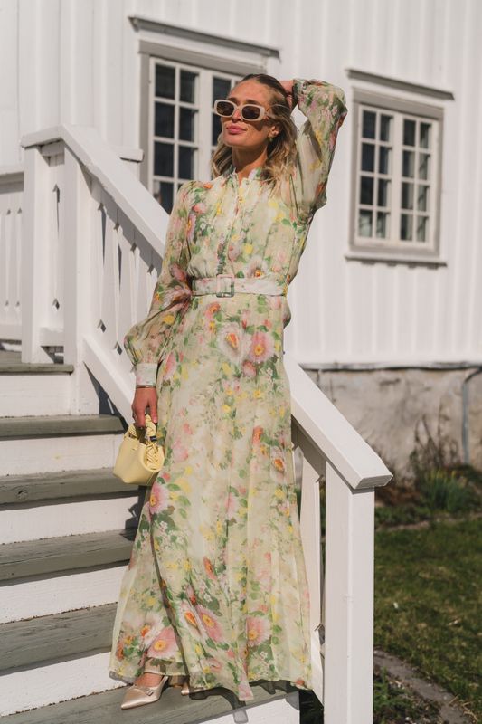 Organza Belt Dress Watercolour Dreams