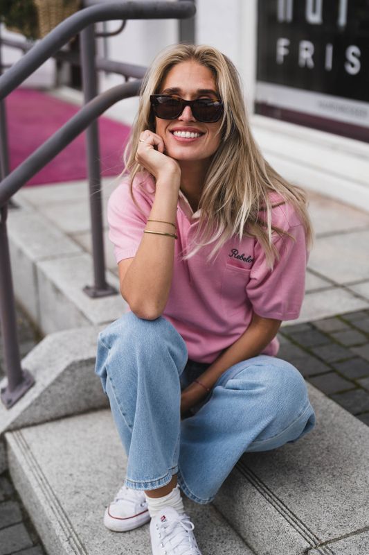 Marin Pocket Logo Knit Pink 