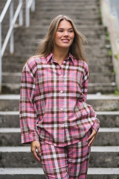 Hovedbilde Flannel Pyjamas Set Wild Orchid Pink