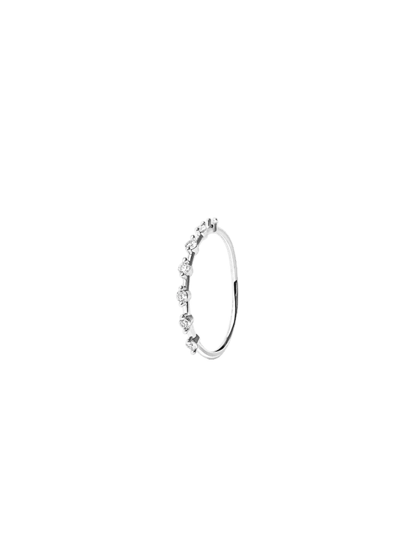 Beaded Zirconia Stacker Ring Silver