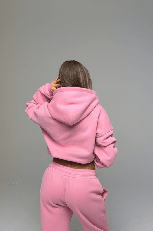 Off Duty Oversized Zip Hoodie Pink 