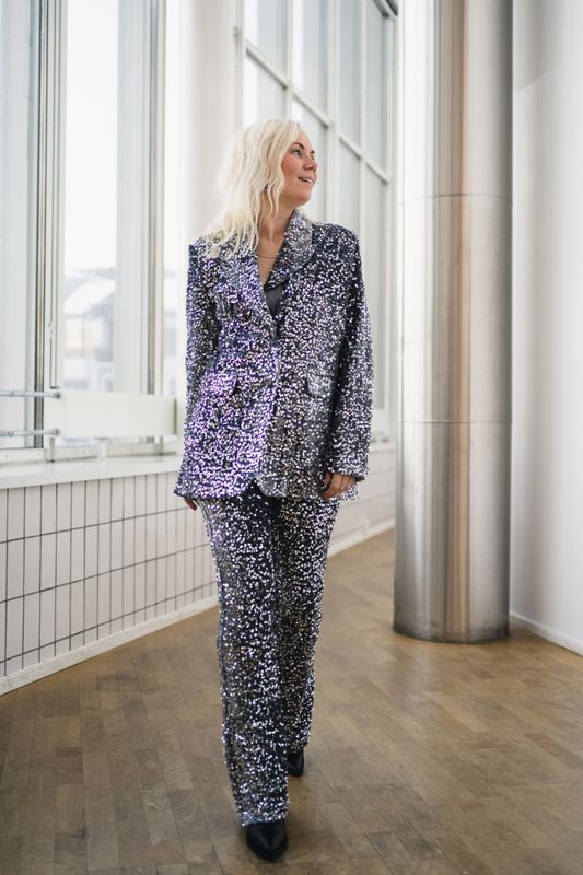 Milan Flared Pants Silver 