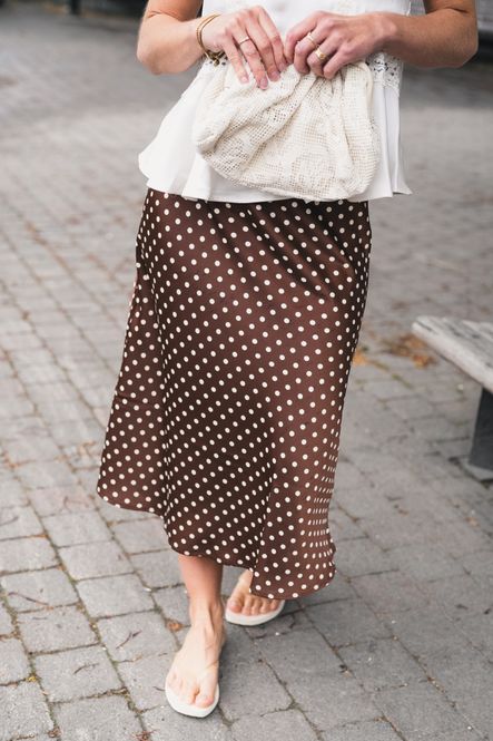 Hovedbilde Pella HW Midi Skirt Pinecone Small Ecru Dots 