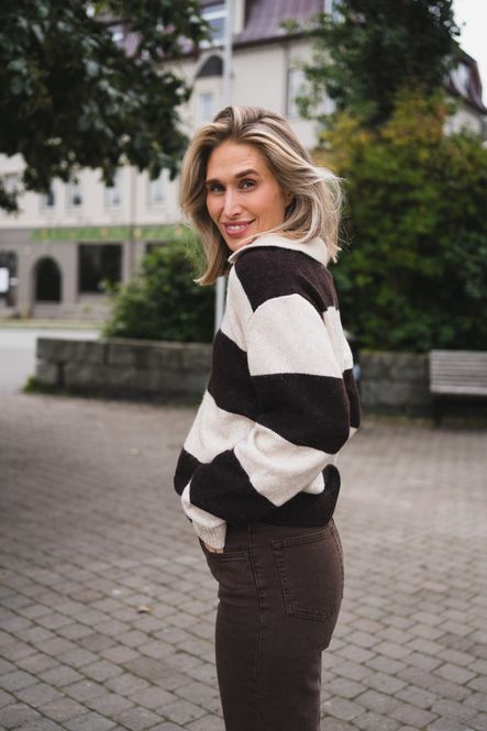 Hovedbilde Charlott Pullover Whitecap Gray/Mole Stripe