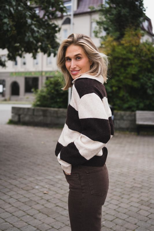 Charlott Pullover Whitecap Gray/Mole Stripe