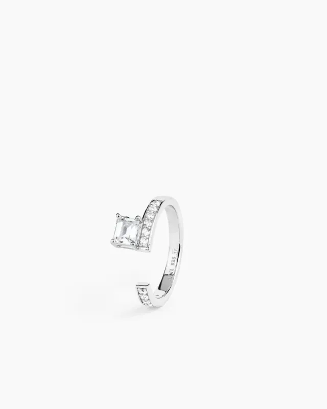 Sopra Aperto Pavé Ring Silver 