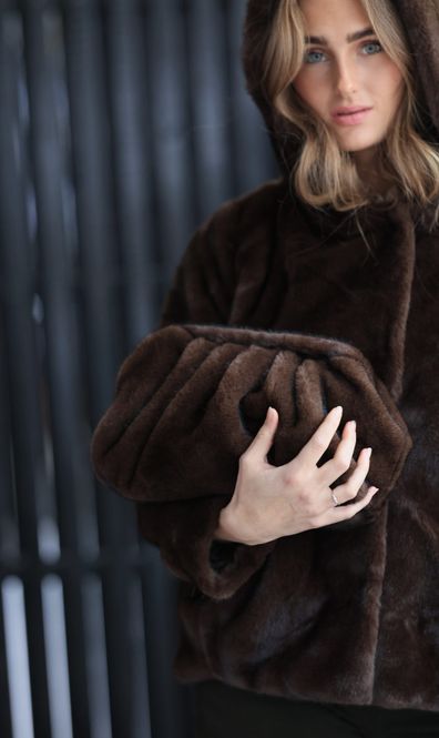 Hovedbilde Luxe Fur Clutch Cocoa