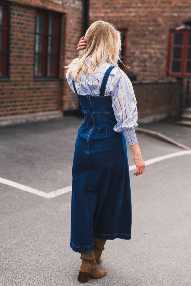 Tyler Denim Long Dress Denim Blue 