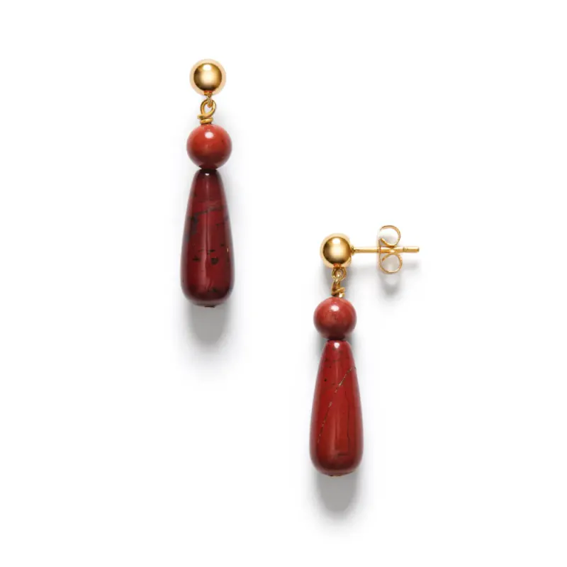 Hot Drops Earrings Red Jasper 