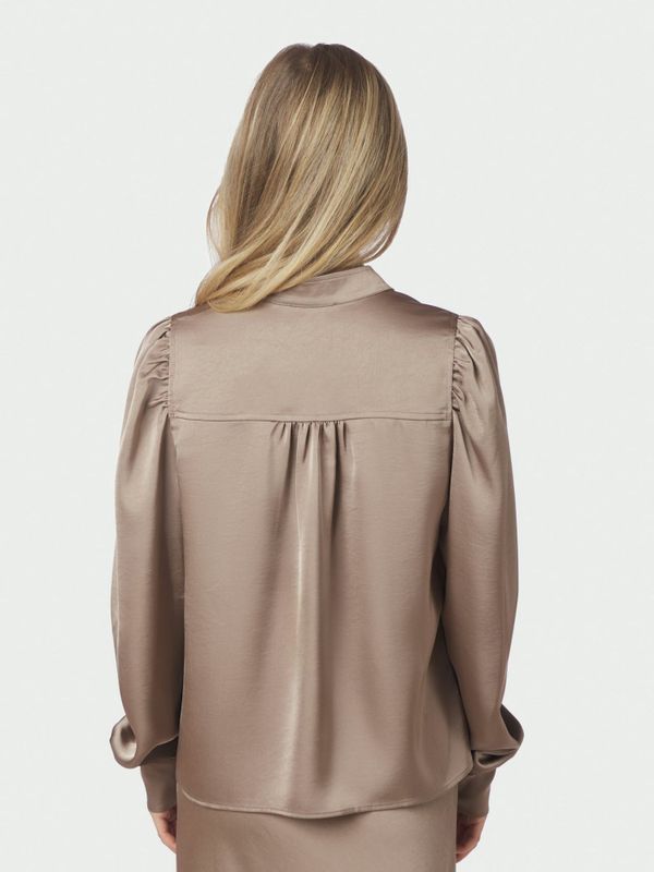Rosslyn Heavy Sateen Blouse Dark Taupe 