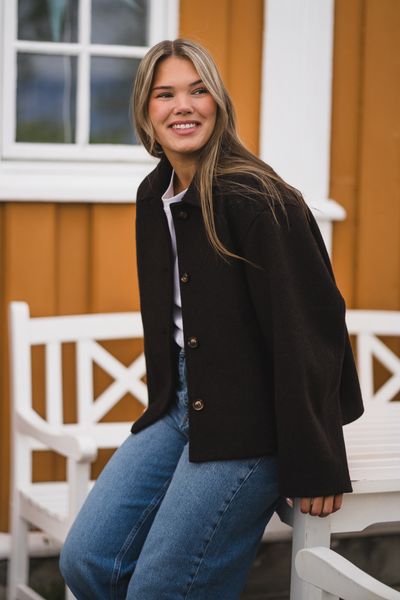 Hovedbilde Hamra Wool Jacket Chocolate Brown 