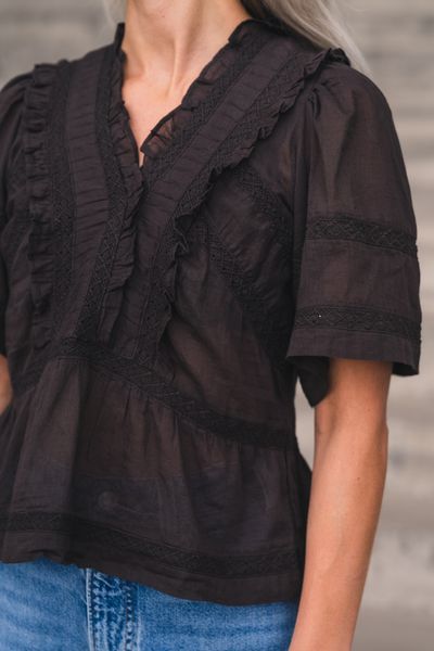 Hovedbilde Evienne S Voile Top Dark Brown 