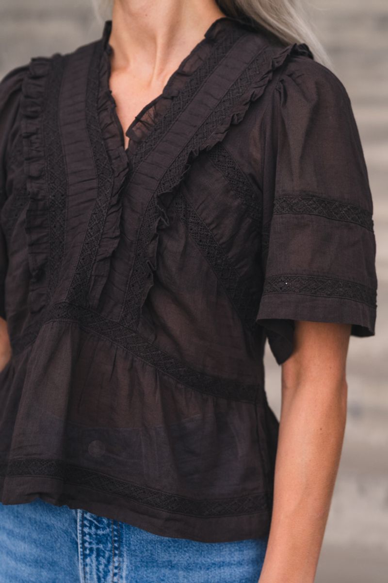 Evienne S Voile Top Dark Brown 