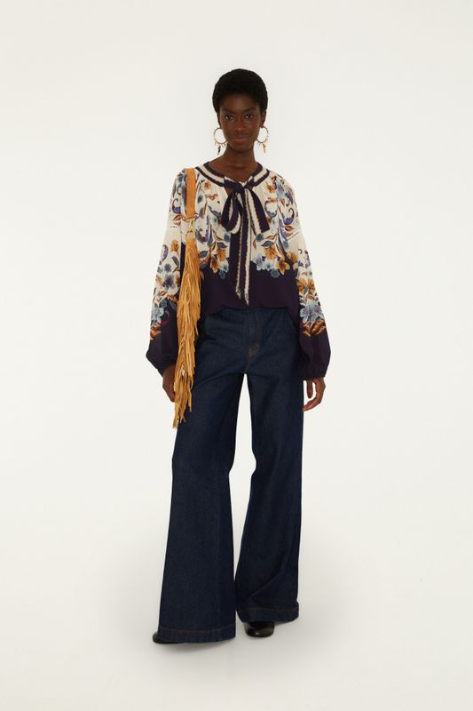 Golden Nature Navy Blue Blouse 
