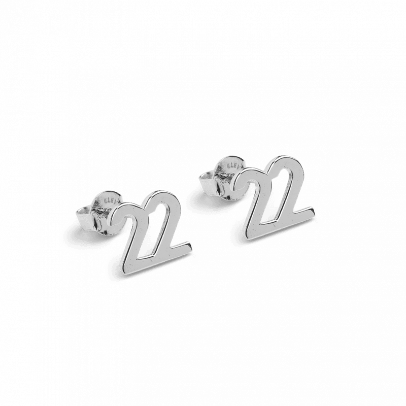 Big Number Studs Silver - 6