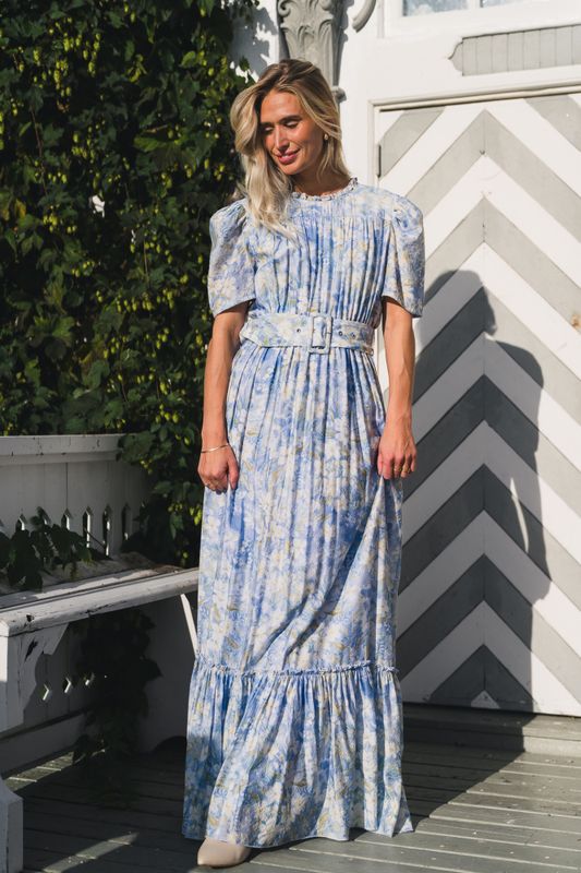 Sophie Puff Maxi Dress Wisteria Kiss 